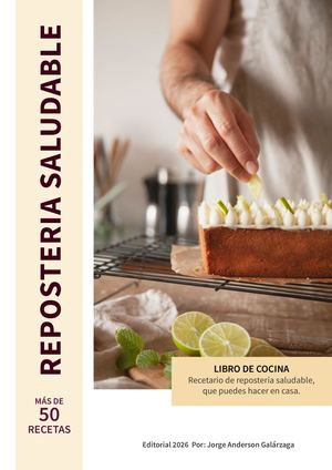 Libro De Cocina: repostería saludable