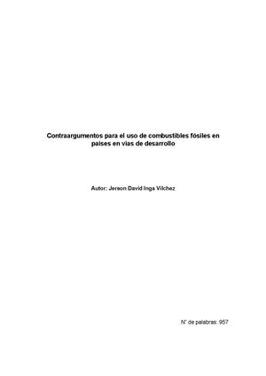 Contraargumentos Para El Uso De Combustibles Fósiles En Países En Vías De Desarrollo