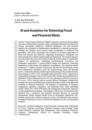 AI and Analytics for Detecting Fraud and Financial Risks