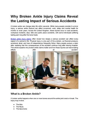 Why Broken Ankle Injury Claims Reveal The Lasting Impact Of Serious Accidents