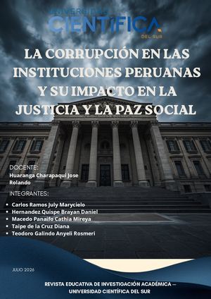 Revista Educativa Corrupción En Perú Y Justicia Social