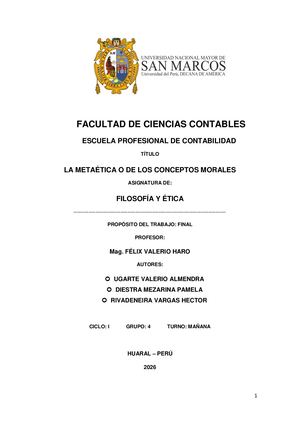 INFORME DE LA METAÉTICA