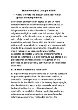 Copia De Analisis Sobre Los Dibujos Animados Renata Tellez Recuperatorio