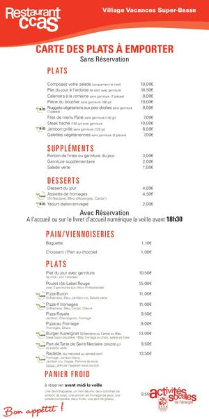 Carte Plats Emporter 2026 07 01