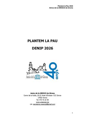 Llibret Plantem La Pau 2026