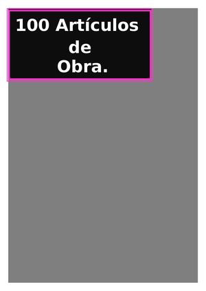 100 Artículos De Obra