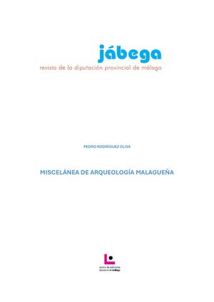 Miscelánea de Arqueología malagueña, Separatas de la revista Jábega