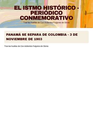El Istmo Histórico Periódico Conmemorativo