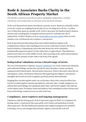 Rode & Associates Backs Clarity in the South African Property Market