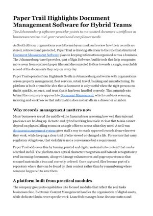 Paper Trail Highlights Document Management Software for Hybrid Teams