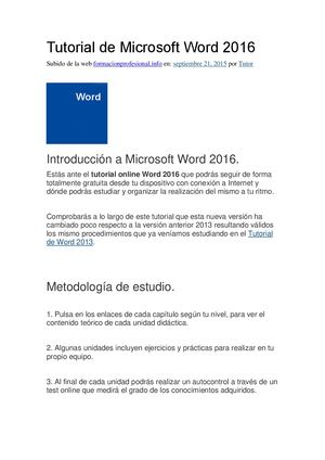 Tutorial De Microsoft Word 2016