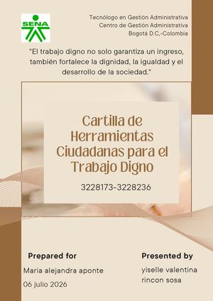 Cartilla Herramientas Ciudadanas Para El Trabajo Digno