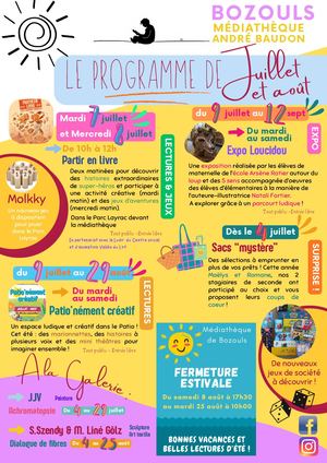 Programme des animations mensuelles