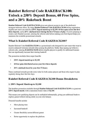 Rainbet Referral Code Guide