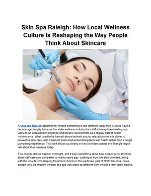 Skin Spa Raleigh: How Local Wellness Culture Is Reshaping The Way People Think About Skincare