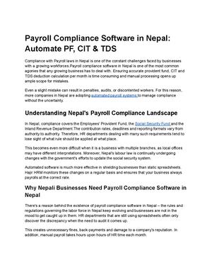 Payroll Compliance Software In Nepal Stay Compliant