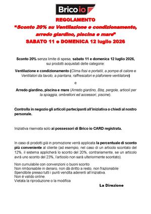 Reg 11 e 12 Luglio Sconto Clima Giardino Mare