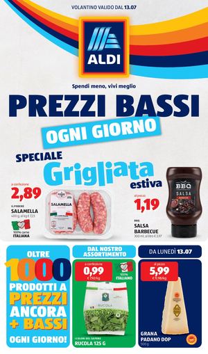 Aldi Offerte Da Lunedi 13 Luglio