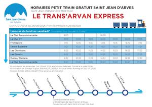 Horaires Petit Train Été 2026