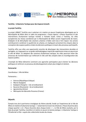 Urbact Tacticity A Publier