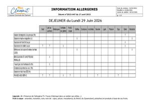 Allergenes Eco-restaurant Libre Service ( LA FONTAINE - LOUISE MICHEL)