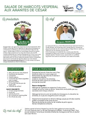 Recette de salade de haricots Vesperal aux amanites de César