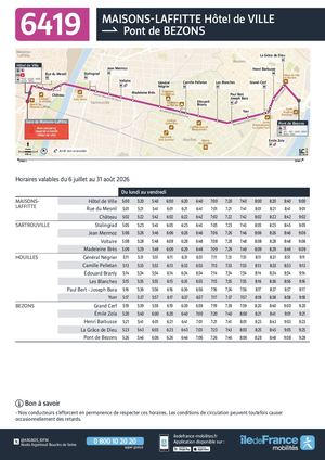 6419 Horaires Bus Du 6 Juillet Au 31 Aout 2026