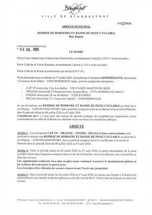 Arrêté n°222-2026