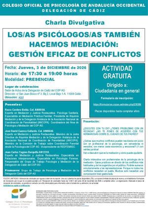 2026 12 03 Id 1149 Charla Divulgativa Los Psicologos Tambien Hacemos Mediacion