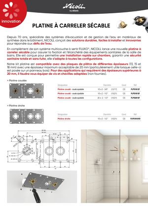 Platine à carreler sécable