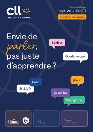 Brochure Adultes 2026-2027 | CLL Language Centres