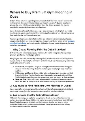 Where To Buy Premium Gym Flooring In Dubai