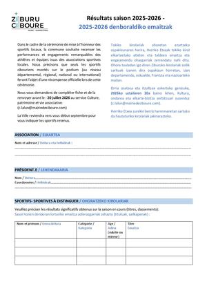 Fiche Des Sportifs à Mettre à L'honneur 2025 2026