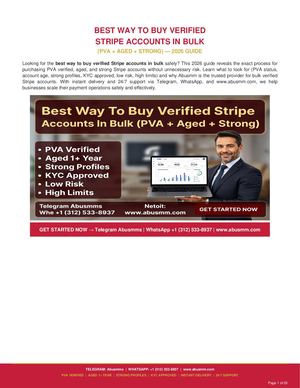 Best Way To Buy Verified Stripe Accounts In Bulk Guide 2026