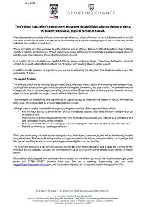 Sporting Chance: Match Official Support Against Abuse