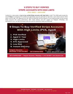 9 Steps To Buy Verified Stripe Accounts With High Limits Guide 2026