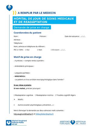 Demande De Prise En Charge En Hdj Smr Vgr