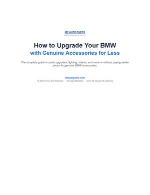 How to Upgrade Your BMW with Genuine Accessories for Less — MT Auto Parts Guide