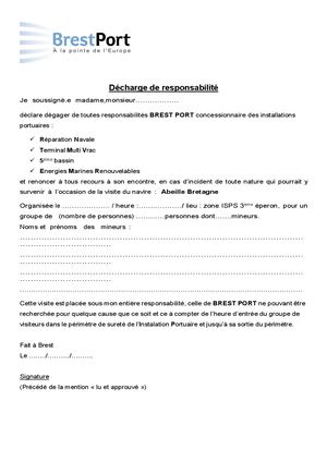 Décharge Responsabilité