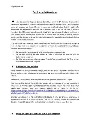 Gestion De La Newsletter