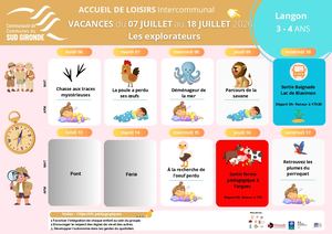 Planning De L'été Juillet 2026 Alsh Langon