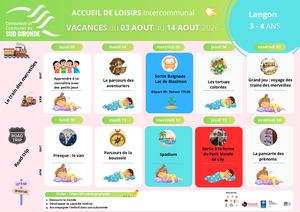Planning De L'été Août 2026 Alsh Langon