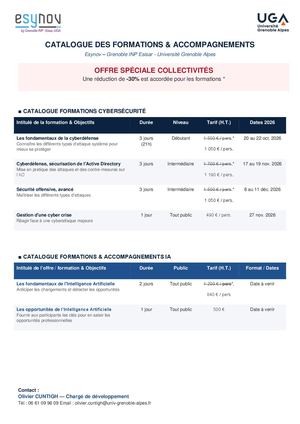 Catalogue Formations Cyber IA Esynov DGS