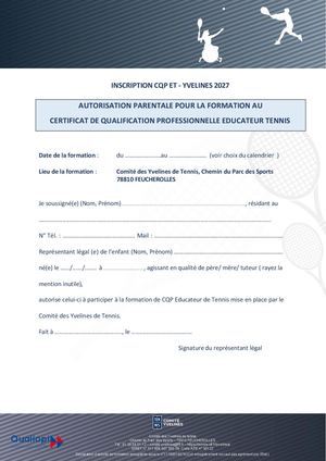 Autorisation Parentale 2027