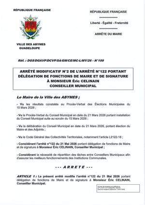 Arrêté N°199 - Délégation CELINAIN Suite CL