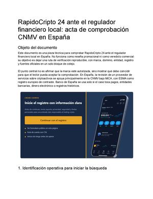 RapidoCripto 24 ante el regulador financiero local
