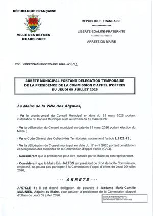 Arrêté N°201 Cao Du 09 07 2026 Suite Cl
