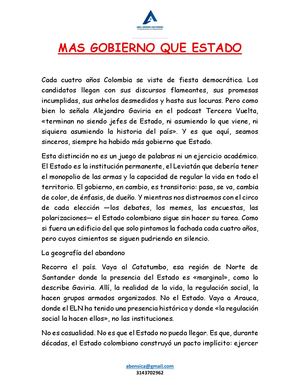 Mas Gobierno Que Estado