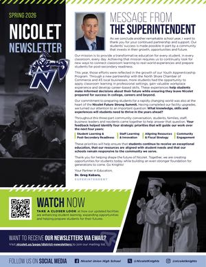 Nicolet Union High School – Spring 2026 Newsletter