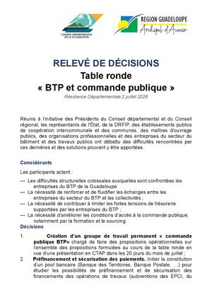 Rdd Table Ronde Btp Et Commande Publique